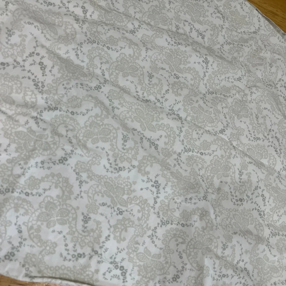 Simply Shabby Chic King Pillowcase Floral‎ Paisley Lace Print White Beige Cotton